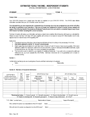 SPECIAL CIRCUMSTANCES SUPPLEMENTAL FORM - Fordham ... - fordham