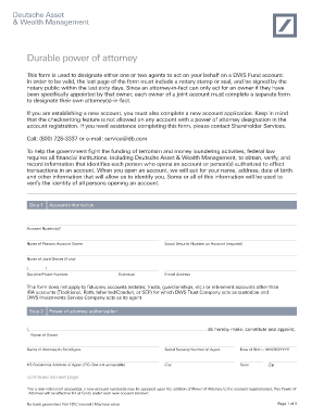 Power of attorney form washington - Durable Power of Attorney (Form-65) - DWS Investments