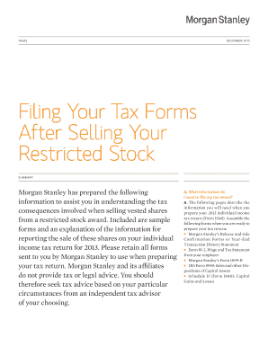 Tax Forms for Restricted Stock Sale