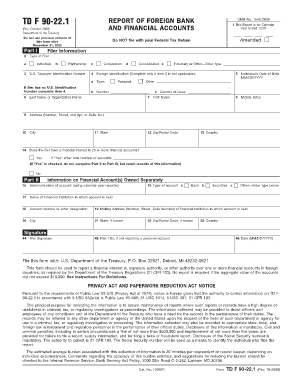 Report of Foreign Bank Accounts