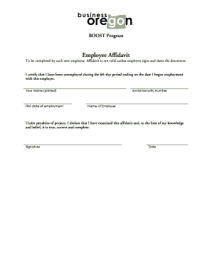 Employee Affidavit
