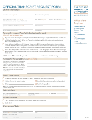 Official Transcript Request Form