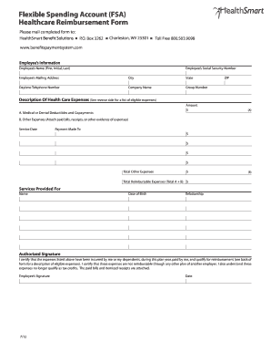 Healthcare Reimbursement Form