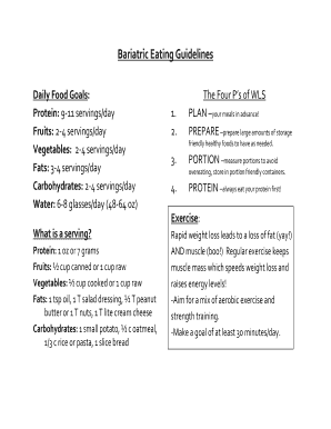 Bariatric Eating Guidelines