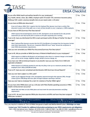 ERISA Compliance Checklist