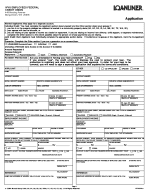 WVU Employees Federal Credit Union Loan Application