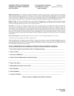 HUD-91066 Certification of Domestic Violence