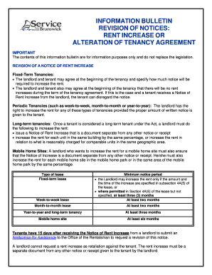 Fillable Online Notice of rent increase Fax Email Print - pdfFiller