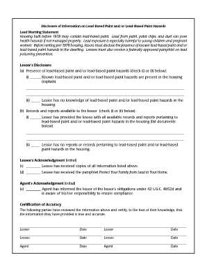 Lead-Based Paint Disclosure Form