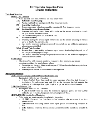 UST Operator Inspection Form