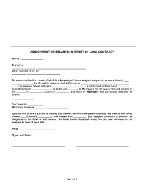 Assignment of Seller's Interest in Land Contract