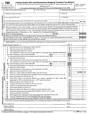 FORM 709 (REV. 12-1989). UNITED STATES GIFT (AND GENERATION-SKIPPING TRANSFER) TAX RETURN - irs