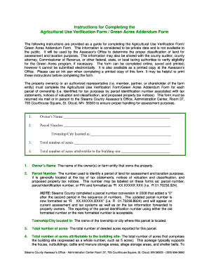 Agricultural Use Verification Form