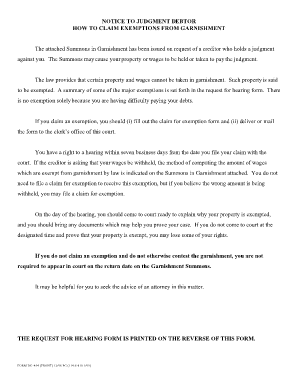 Virginia Garnishment Exemption Claim Form