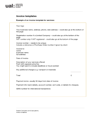 Invoice template with vat - Invoice Templates (PDF 73KB) - arts ac