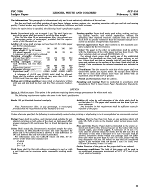 LEDGER, WHITE AND COLORED-FSC 7530 Ledger Paper-JCP J10-February 1, 1999. Free HIPAA Release Form - gpo