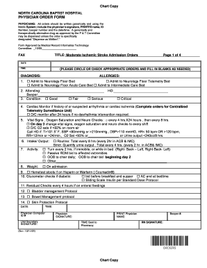 Moderate Ischemic Stroke Admission Orders