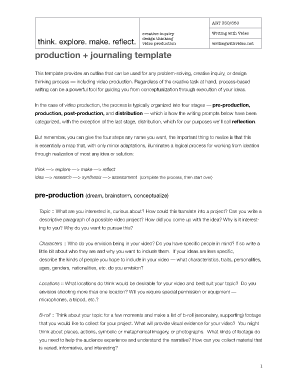 Production + journaling template - Writing with Video