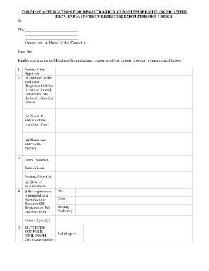 engineering export promotion council registration form