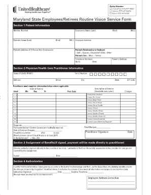 Maryland State Vision Service Form