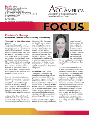 President's Message Inside - Association of Corporate Counsel