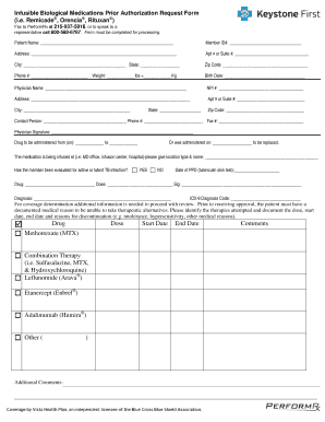 Infusible Biological Medications Prior Authorization Request Form