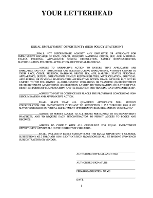 Equal Employment Opportunity Policy Statement
