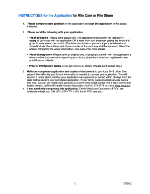 Application for RIte Care or RIte Share