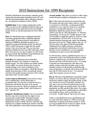 IRS Form 1099-R Instructions for Recipients