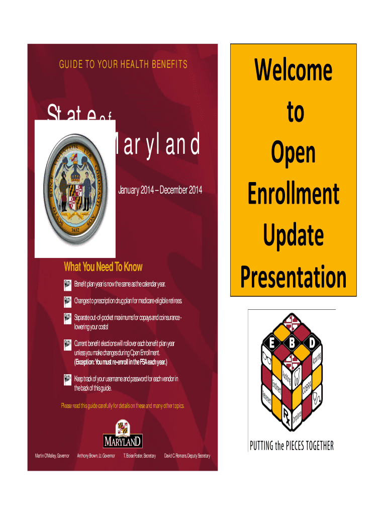 Fillable Online dbm maryland to Open Enrollment Update