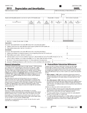 2013 Form 3885L -- Depreciation and Amortization - ftb ca