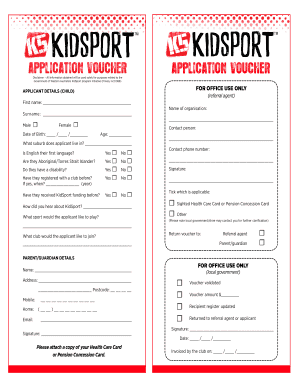 KidSport Application Voucher