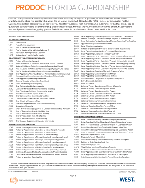 View our Guardianship volume forms list - ProDoc