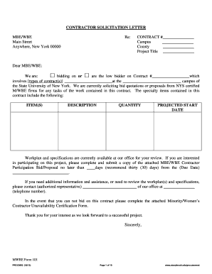 Contractor Solicitation Letter