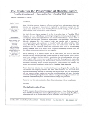 Prevailing Winds Magazine Subscription Form