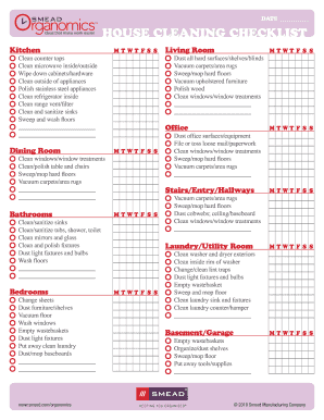 Cleaning Therapy Checklist Fill Online Printable Fillable Blank Pdffiller