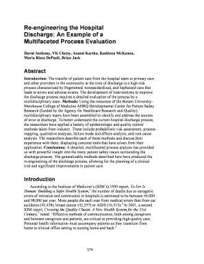 Fmea template - Re-engineering the Hospital Discharge - ahrq