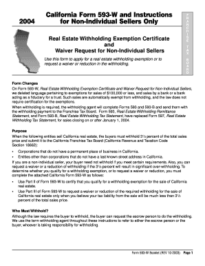 California Form 593-W