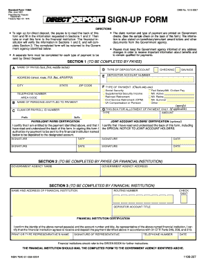 Sf1199a form - Instructions For Completion Of The DIRECT DEPOSIT SIGN-UP FORM (SF 1199A) and the CONTACT INFORMATION FORM for Non-HHS Grant Recipients OVERVIEW Grant Recipients must have established, active accounts in the Payment Management System (PMS)