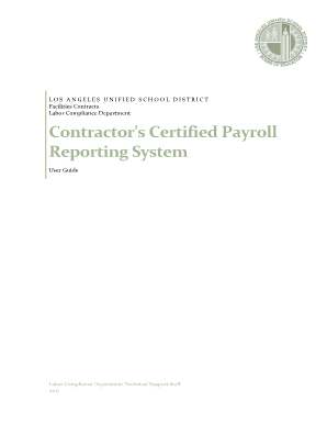 Certified payroll reporting - Contractor's Certified Payroll Reporting System - laschools.org