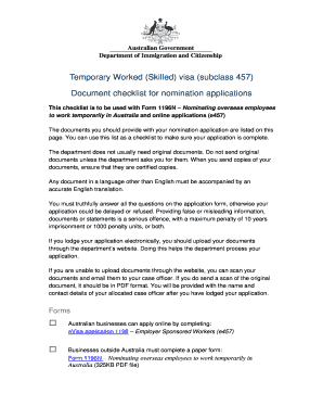 Australian Temporary Worked Skilled Visa Document Checklist