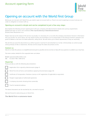 World First Account Opening Form