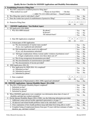 Ssa 16 printable form - ssdi quality review