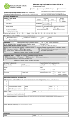 Elementary Registration Form