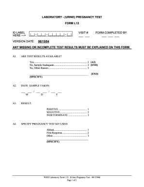 Fake Positive Verification of Pregnancy Form