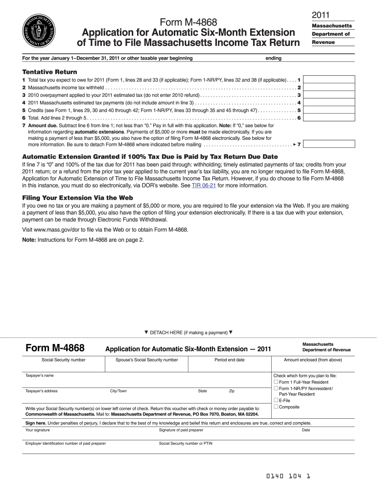 Fillable Online mass m 4868 2012 form Fax Email Print - PDFfiller