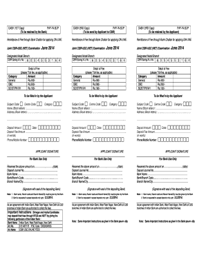 CSIR-UGC NET Examination Fee Payment Challan