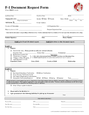 F-1 Document Request Form