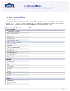 Property inspection checklist template - New Home Inspection Checklist - Lowe's