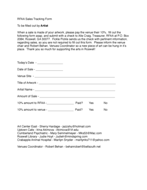 Sales Tracking Form